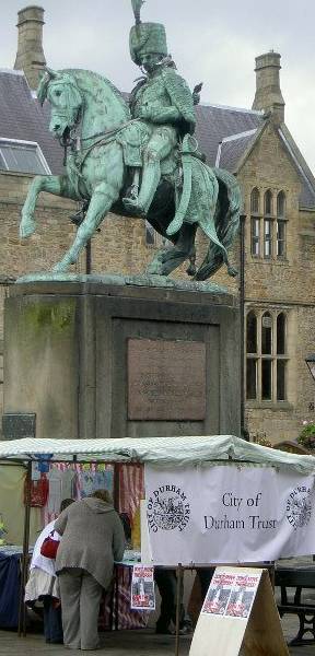 Petitioning alongside the statue